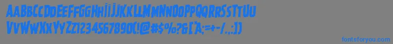 フォントGhoulishintentrotal – 灰色の背景に青い文字