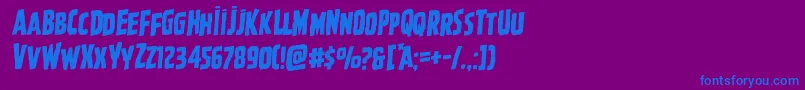 フォントGhoulishintentrotal – 紫色の背景に青い文字