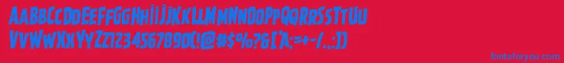 フォントGhoulishintentrotal – 赤い背景に青い文字