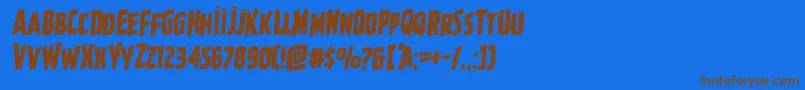 Ghoulishintentrotal Font – Brown Fonts on Blue Background