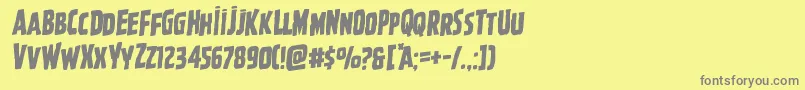 Ghoulishintentrotal Font – Gray Fonts on Yellow Background