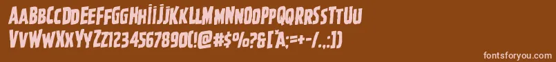 Ghoulishintentrotal Font – Pink Fonts on Brown Background