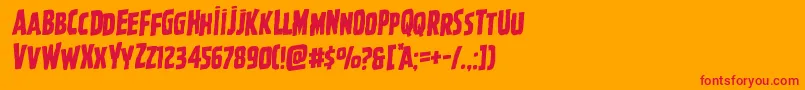 Ghoulishintentrotal Font – Red Fonts on Orange Background