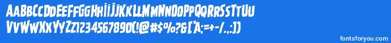 フォントGhoulishintentrotal – 青い背景に白い文字