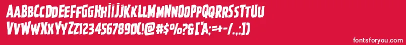 Ghoulishintentrotal Font – White Fonts on Red Background