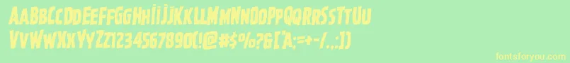 Ghoulishintentrotal Font – Yellow Fonts on Green Background