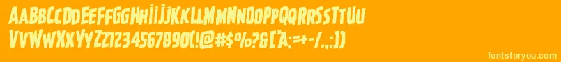 Ghoulishintentrotal Font – Yellow Fonts on Orange Background