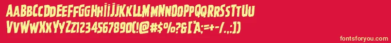 Ghoulishintentrotal Font – Yellow Fonts on Red Background