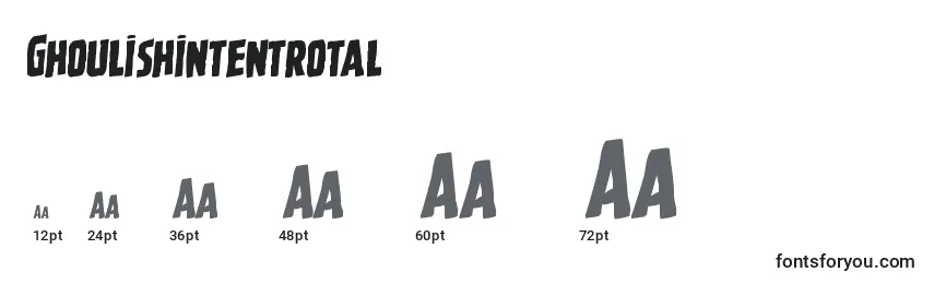 Ghoulishintentrotal font sizes