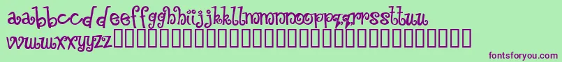 フォントFloozy ffy – 緑の背景に紫のフォント