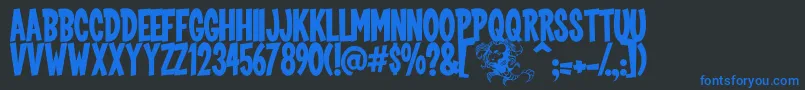 Screebie Font – Blue Fonts on Black Background