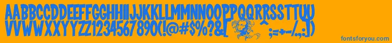 Подробнее о шрифте Screebie Шрифт Screebie – синие шрифты на оранжевом фоне