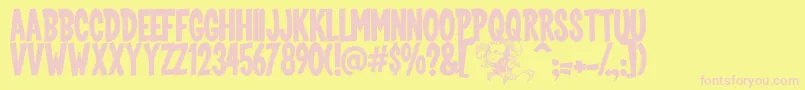 Screebie Font – Pink Fonts on Yellow Background