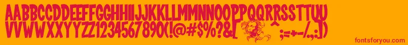 Screebie Font – Red Fonts on Orange Background