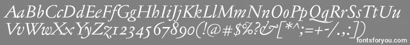JannontextosfItalic Font – White Fonts on Gray Background