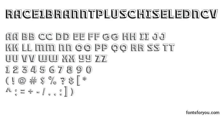 Race1BranntPlusChiseledNcv Font – alphabet, numbers, special characters