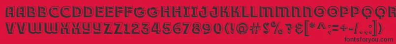 フォントRace1BranntPlusChiseledNcv – 赤い背景に黒い文字