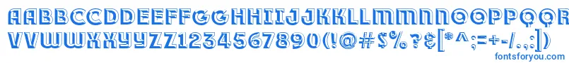 フォントRace1BranntPlusChiseledNcv – 白い背景に青い文字