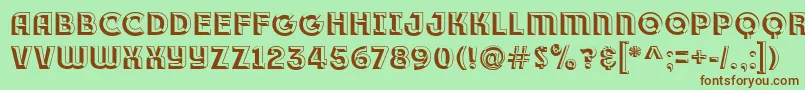 Race1BranntPlusChiseledNcv Font – Brown Fonts on Green Background