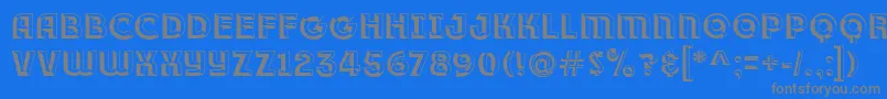 Race1BranntPlusChiseledNcv-Schriftart – Graue Schriften auf blauem Hintergrund