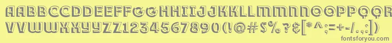 Race1BranntPlusChiseledNcv Font – Gray Fonts on Yellow Background