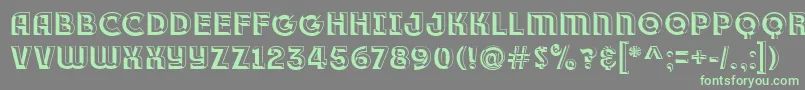 フォントRace1BranntPlusChiseledNcv – 灰色の背景に緑のフォント