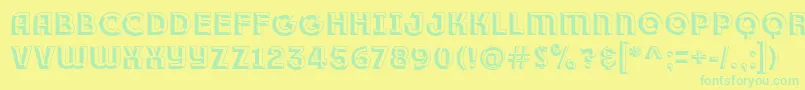Race1BranntPlusChiseledNcv Font – Green Fonts on Yellow Background
