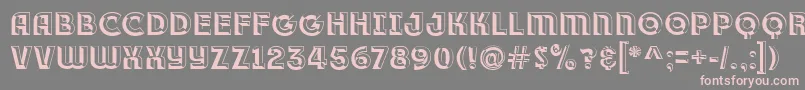 フォントRace1BranntPlusChiseledNcv – 灰色の背景にピンクのフォント