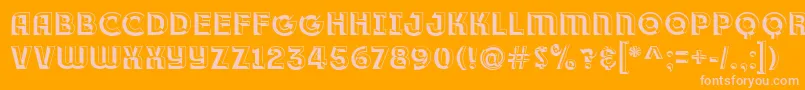 Race1BranntPlusChiseledNcv Font – Pink Fonts on Orange Background