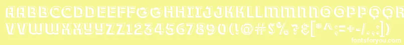 Race1BranntPlusChiseledNcv Font – White Fonts on Yellow Background