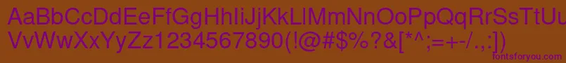 NimbussanlReg Font – Purple Fonts on Brown Background