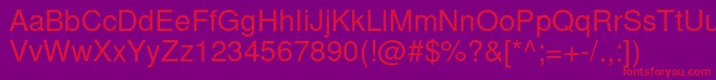 NimbussanlReg Font – Red Fonts on Purple Background