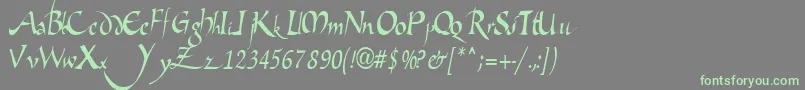 Dangerousscript27RegularTtcon Font – Green Fonts on Gray Background