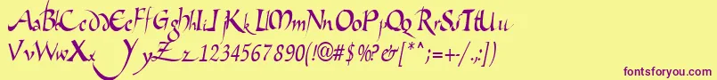 Police Dangerousscript27RegularTtcon – polices violettes sur fond jaune