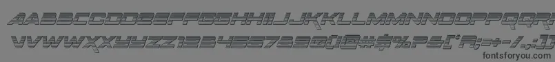 フォントSpacerangerchromeital – 黒い文字の灰色の背景
