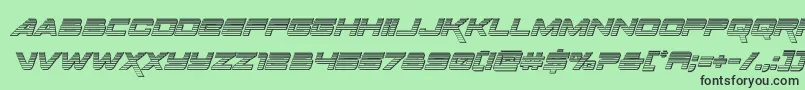 Шрифт Spacerangerchromeital – чёрные шрифты на зелёном фоне