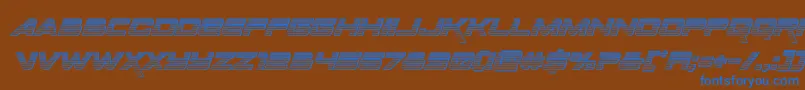 フォントSpacerangerchromeital – 茶色の背景に青い文字