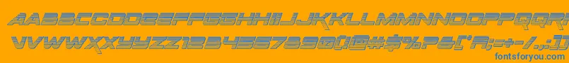 Spacerangerchromeital Font – Blue Fonts on Orange Background