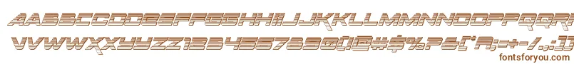 フォントSpacerangerchromeital – 白い背景に茶色のフォント