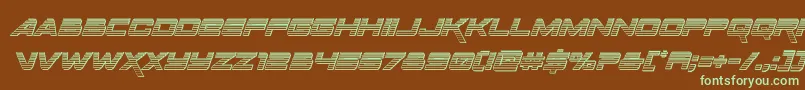 Spacerangerchromeital Font – Green Fonts on Brown Background