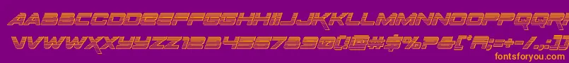 Spacerangerchromeital Font – Orange Fonts on Purple Background