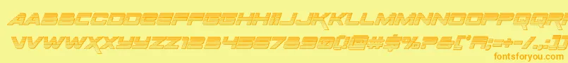 Spacerangerchromeital Font – Orange Fonts on Yellow Background