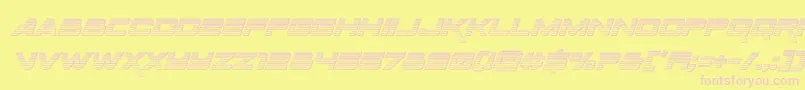 Spacerangerchromeital-Schriftart – Rosa Schriften auf gelbem Hintergrund