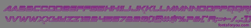 Spacerangerchromeital-Schriftart – Violette Schriften auf grauem Hintergrund