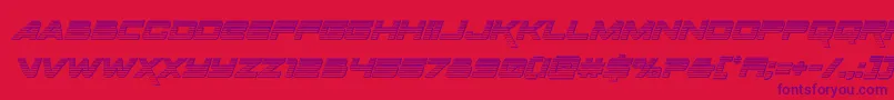 Spacerangerchromeital Font – Purple Fonts on Red Background