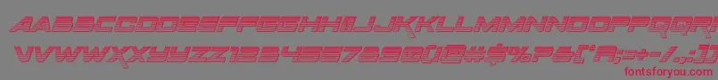 Spacerangerchromeital Font – Red Fonts on Gray Background