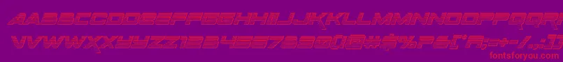 フォントSpacerangerchromeital – 紫の背景に赤い文字