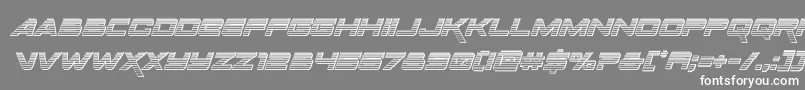 Spacerangerchromeital-Schriftart – Weiße Schriften auf grauem Hintergrund