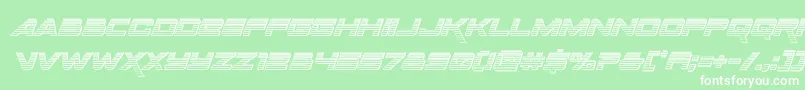 Spacerangerchromeital-Schriftart – Weiße Schriften auf grünem Hintergrund