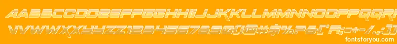 Шрифт Spacerangerchromeital – белые шрифты на оранжевом фоне